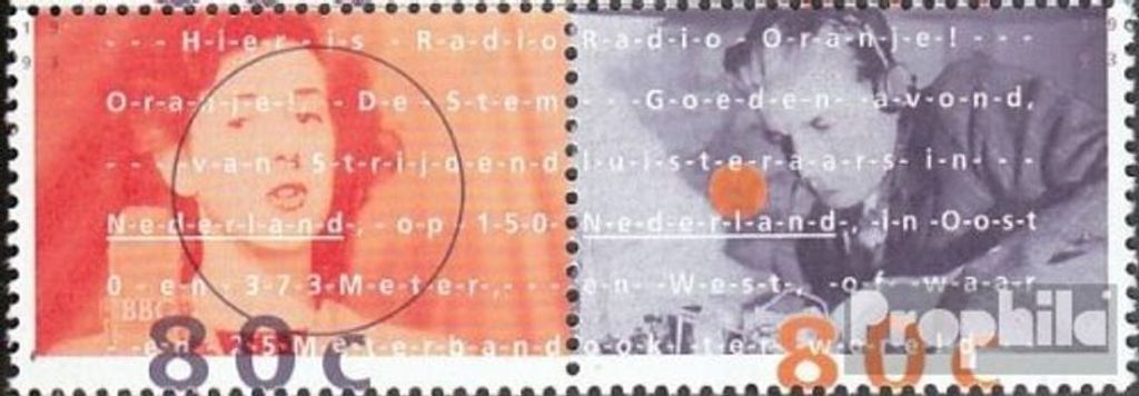 Briefmarken Niederlande 1993 Mi 1477-1478 Paar (kompl.Ausg.) postfrisch Zweiter Weltkrieg