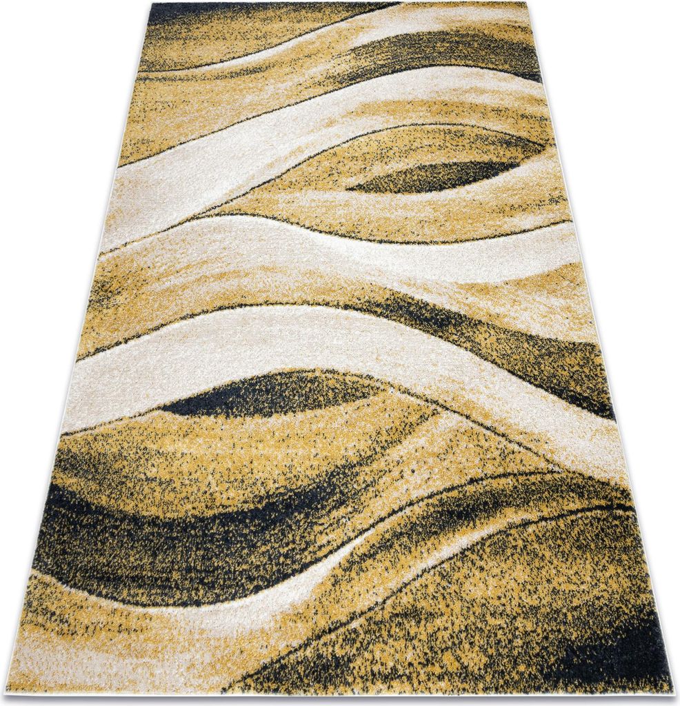Tapis FUSION 1617 jaune / crème - Vagues, moderne, abstrait Image du produit 