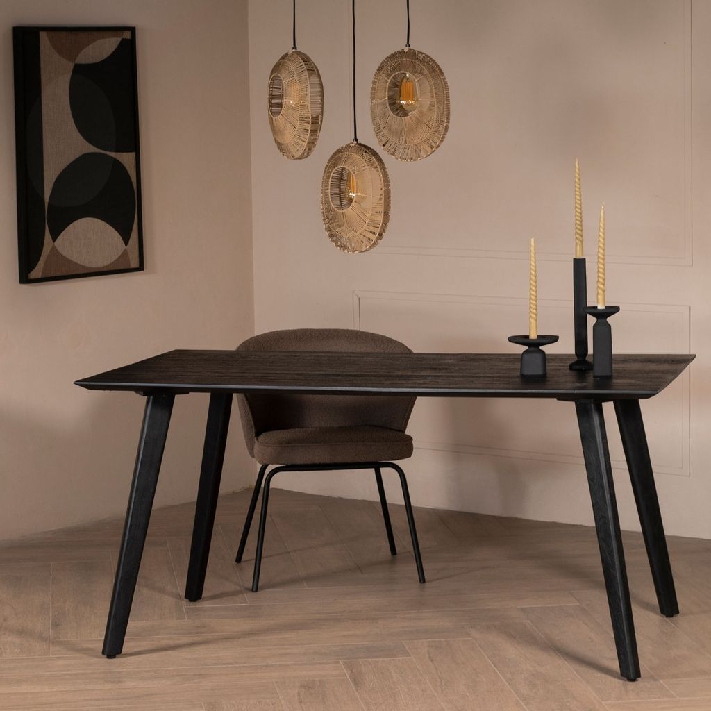 Giga Meubel Esstisch Oslo - Mangoholz Schwarz - 160cm
