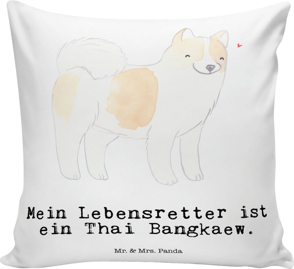 Mr. & Mrs. Panda kissen für sofa Thai Bangkaew Lebensretter - Weiß - Geschenk, Dekokissen 40x40, Polster, Kuschelkissen, mikrofaser, Couchkissen,...