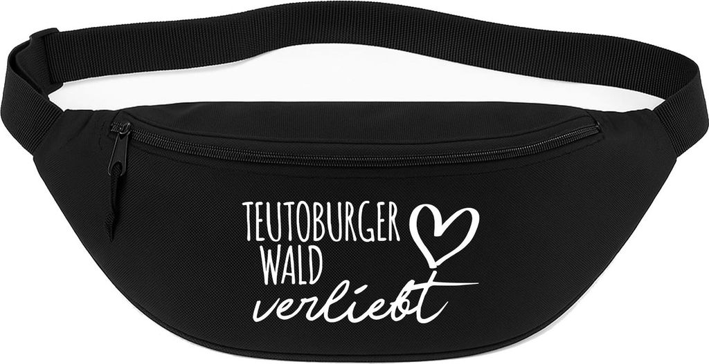 Huuraa Bauchtasche Teutoburger Wald verliebt 2,5 Liter Black Polyester Crossbody Bag Geschenkidee