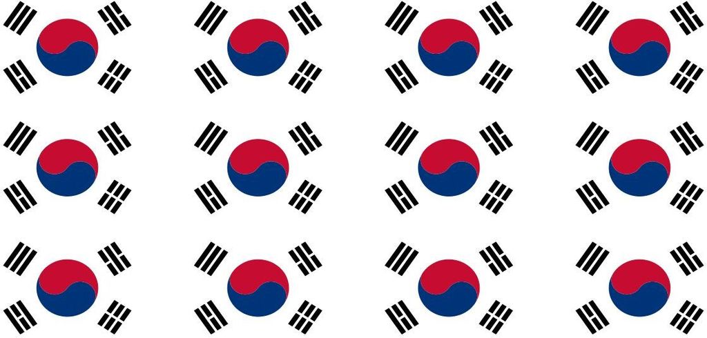 Mini Aufkleber Set - Pack glatt - 50x31mm - selbstklebender Sticker - Südkorea - Flagge / Banner / Standarte fürs Auto, Büro, zu Hause und die S...