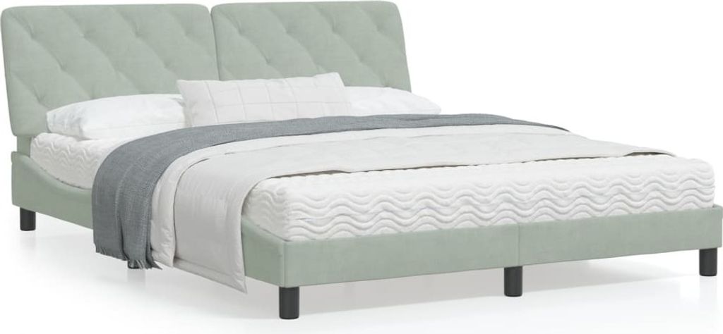 Maison Exclusive - Bettgestell ohne Matratze Hellgrau 160x200 cm Samt