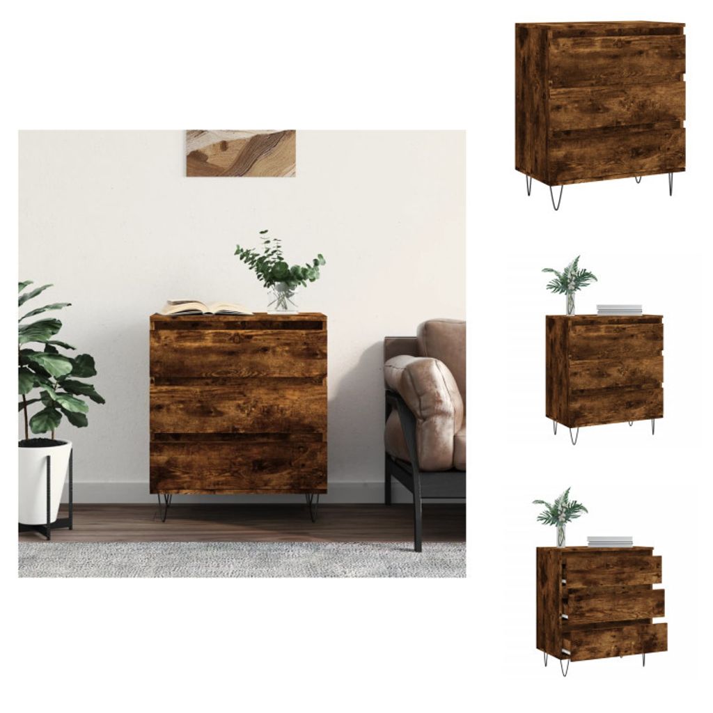 vidaXL Sideboard Räuchereiche 60x35x70 cm Holzwerkstoff - Sideboards