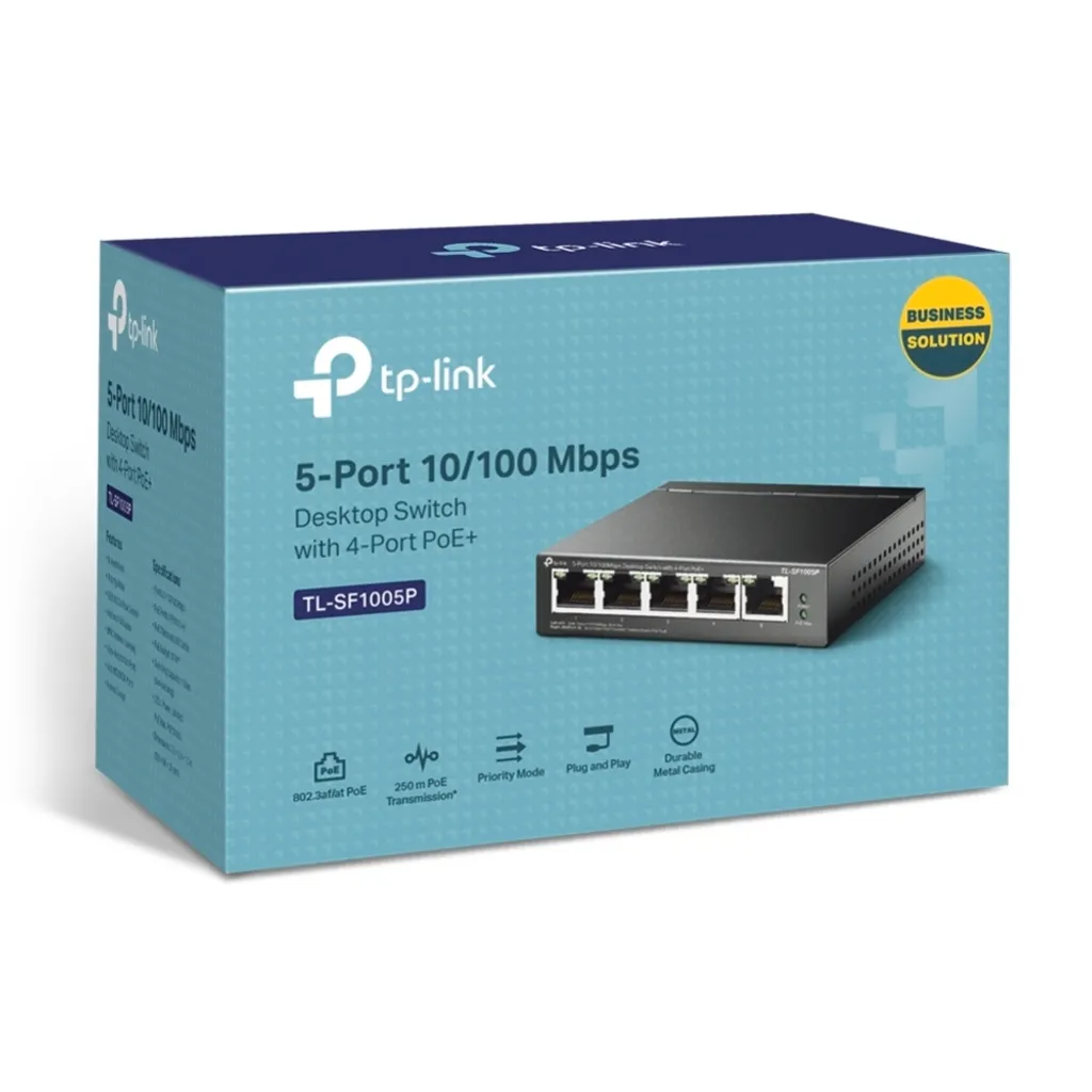 Switch PoE TP-LINK TL-SF1005P 4 Porte per Videosorveglianza IP - 4