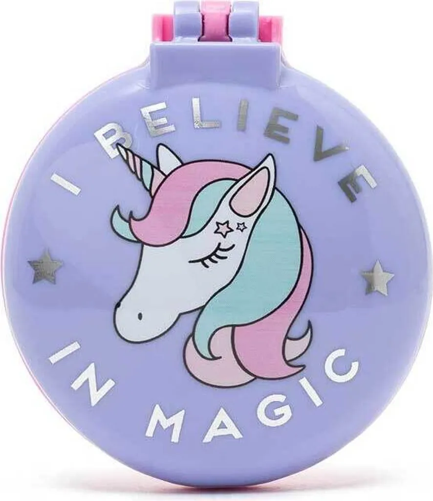 Pinceau pliant Legami Licorne avec miroir intégré pour maquillage nomade