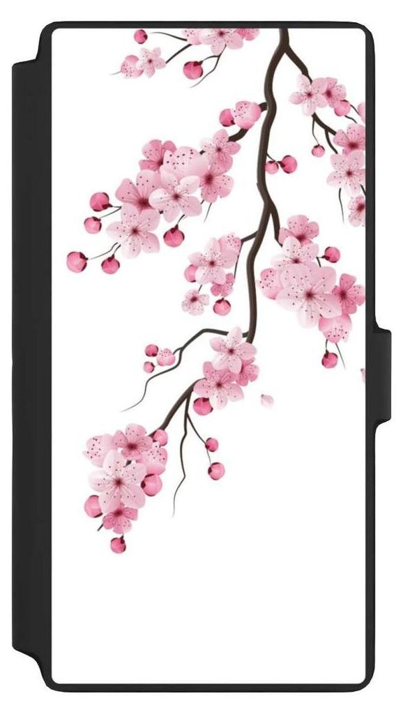 NIVOCASE Klapphülle für Samsung Galaxy S22 Ultra Handyhülle aus Kunst Leder NIVOflip schwarz Asien Japan Kirschblüten