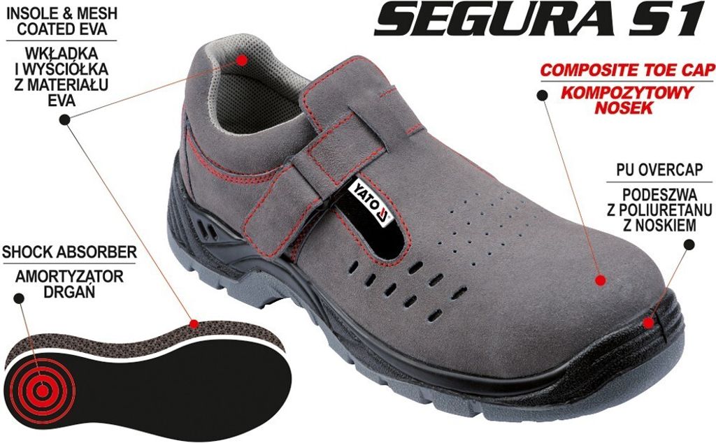 YATO Sicherheitsschuhe YT-80466 Leder 1.2kg
