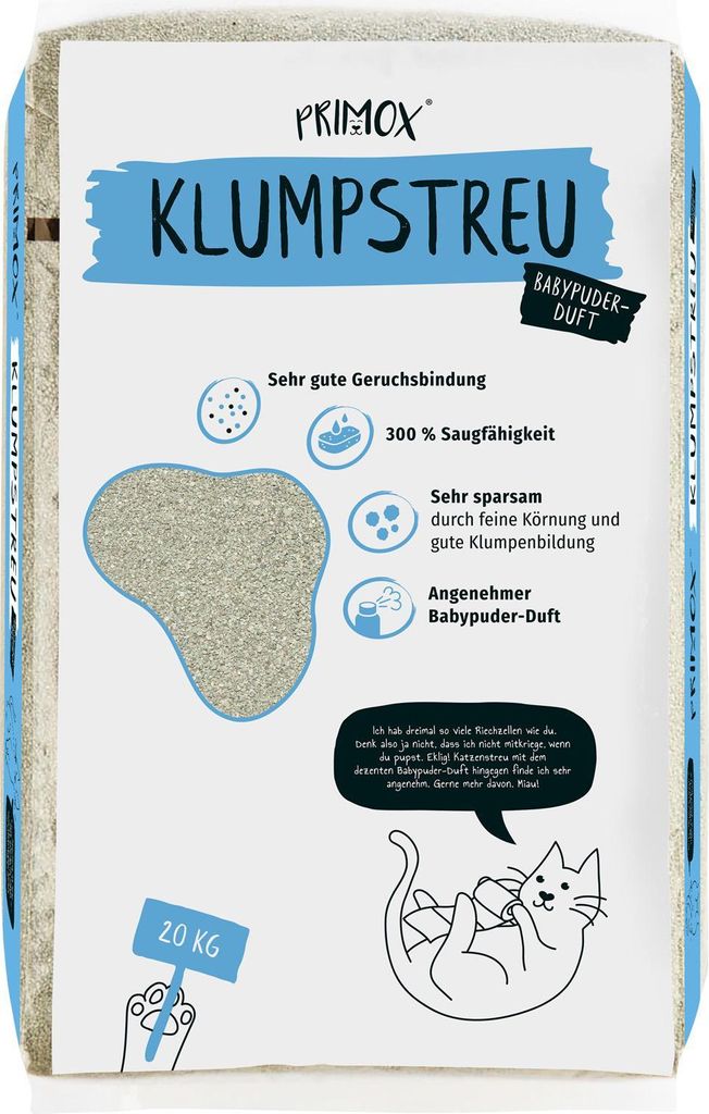 Primox Katzenstreu Babypuderduft 20 kg