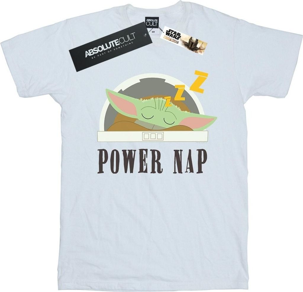 Star Wars - "The Mandalorian Power Nap Child" T-Shirt für Herren BI47192 (S) (Weiß)