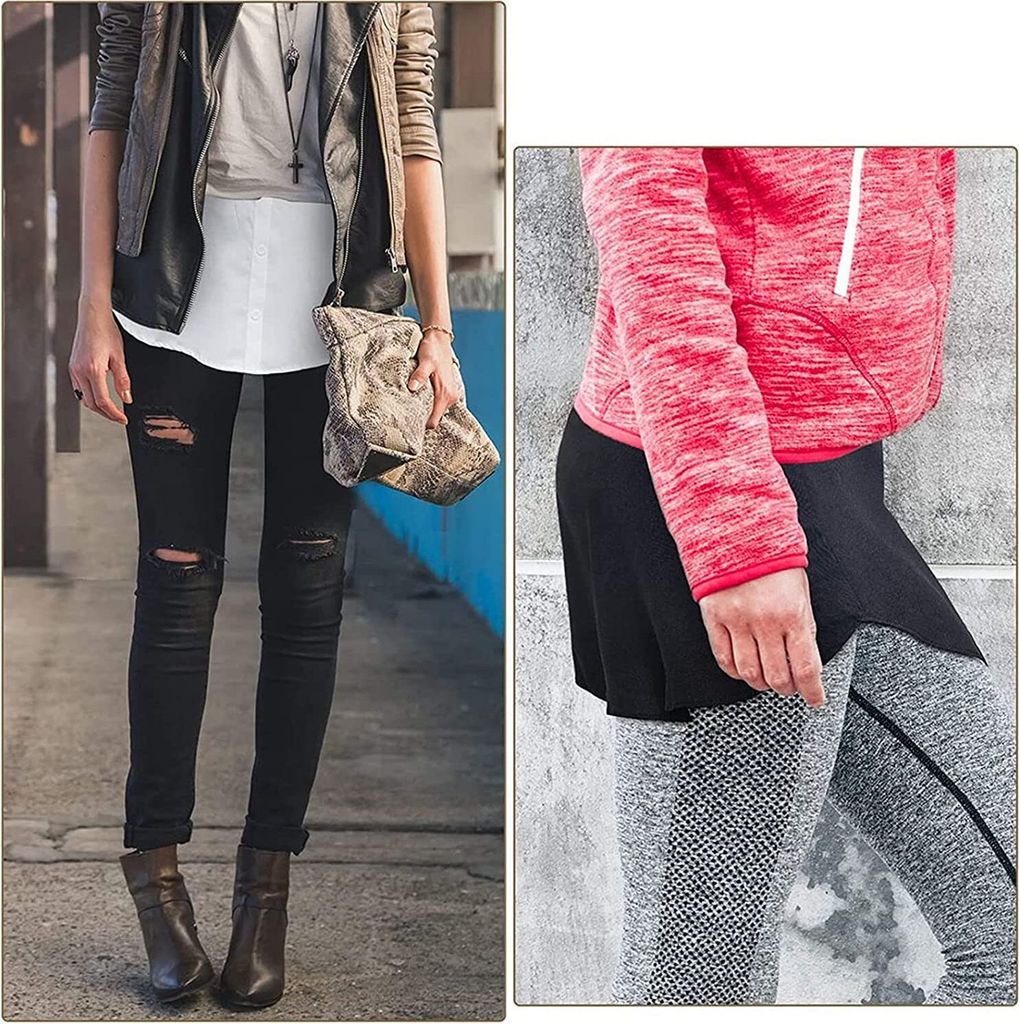 ASKSA Damen Mini Hemdverlängerungen Fake Top Lower Sweep Produktbild 4