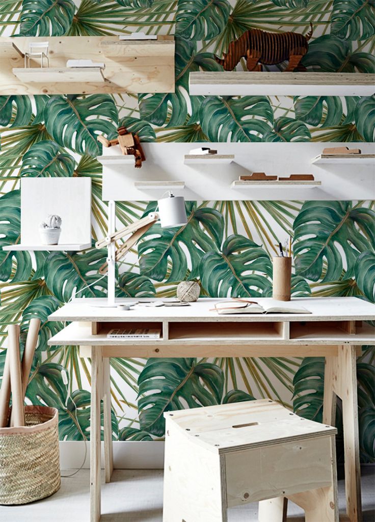 Coloray Fototapete 360x250 cm An Einer Wand Latex Latextapete - Pflanzen Dschungel große Blätter