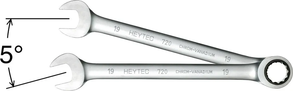 HEYTEC 50811-14 Chiave Combinata Cricchetto 14 mm Reversibile 190mm