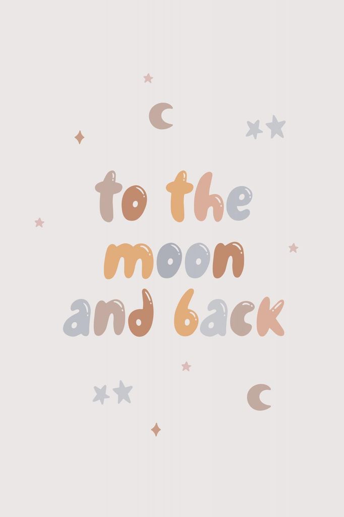 Poster 20x30cm Muster für Kinder, Mädchen und Jungen - Zum Mond