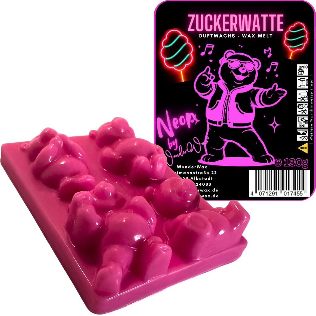 WonderWax Neon Duftriegel 6 x Duftwachs Bären Wachsmelt Duftwachs Raumduft für Duftlampen Soja Wachs Melts Duftmelt Aroma Wellnes Kerzen Wärmer ...