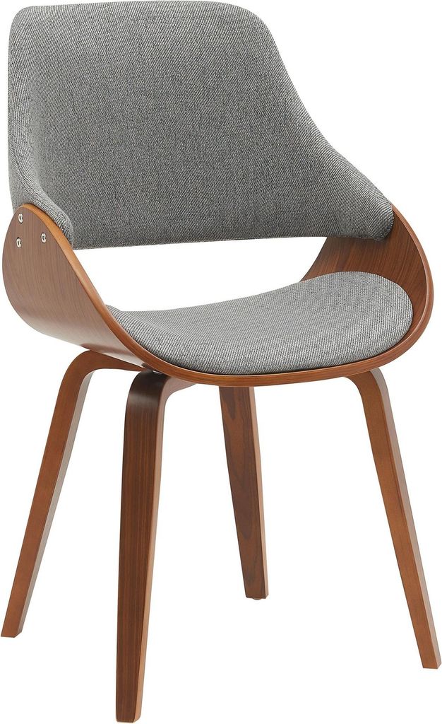 Esszimmerstuhl GILIS - Stoff Walnuss/dunkelgrau 52x54x86 cm | Essstühle Esszimmerstühle Küchenstühle Wohnzimmerstühle