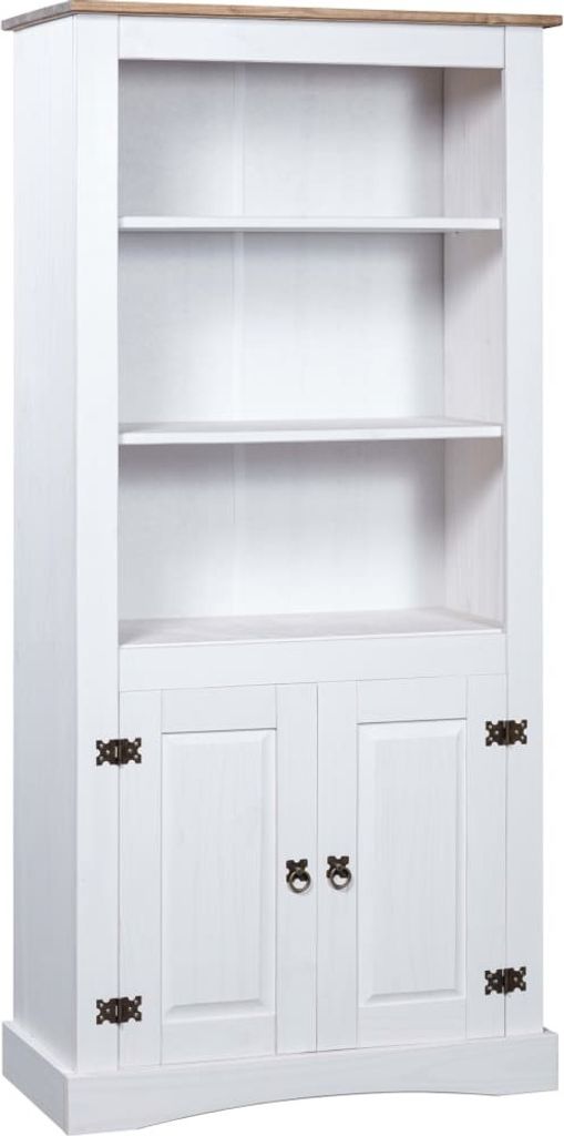 Buffetschrank Mexiko-Stil Kiefernholz Weiß 80x40x170 cm , Produktbild 