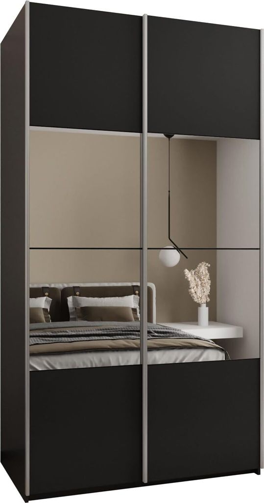 MEBLE KRYSPOL LUX 4 Schrank - 245,5x130x64cm - Schwarz, Produktbild 