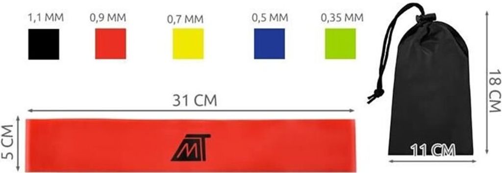Malatec 6242 Sada posilovacích gum - 5 úrovní odporu Obrázek produktu 7