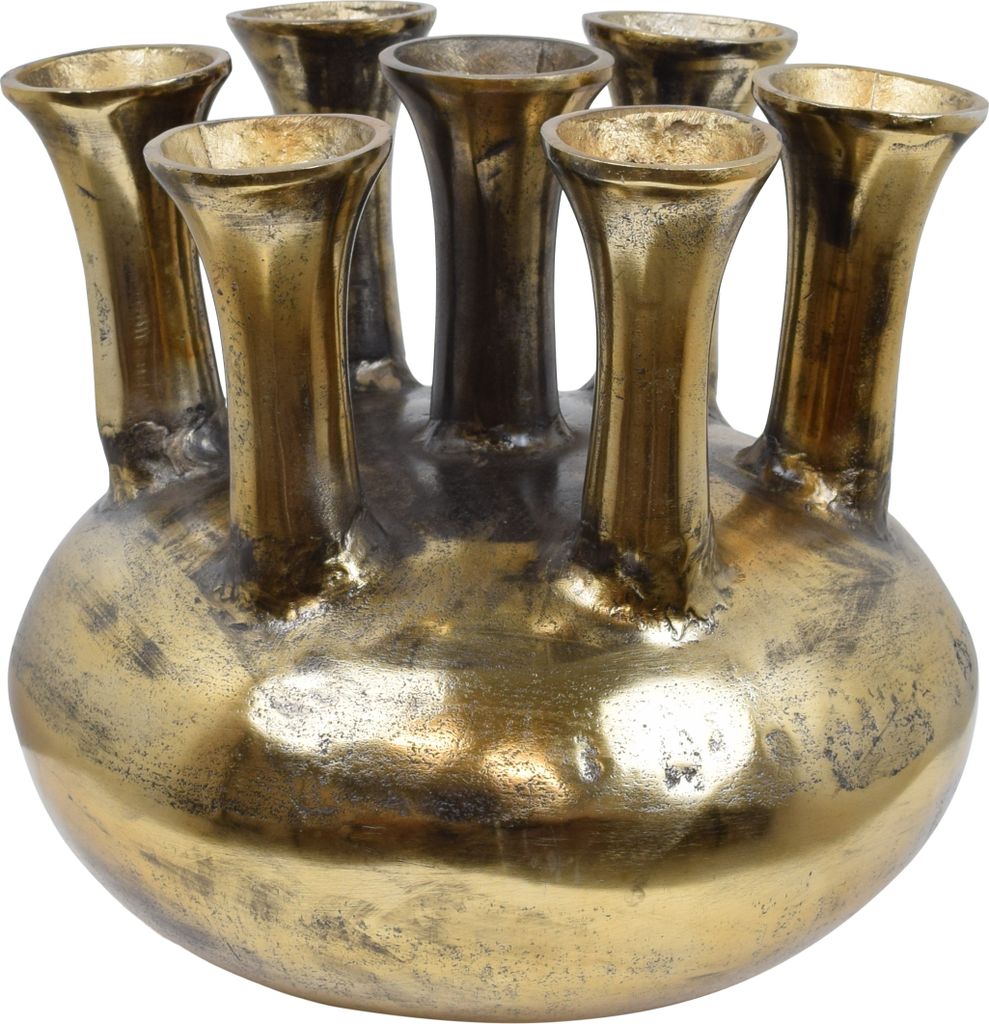 LOFT42 Jenna Tulpenvase XL – 7 Glocken – Antikgold – Produktbild 