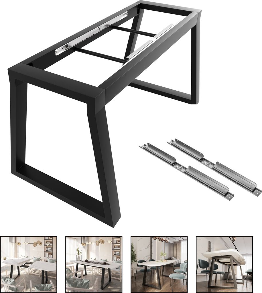 MetaloPro Tischgestell ausziehbar 140x70x72cm I stabil & robust, für ausziehbarer Esstisch Tisch Esszimmer Ausziehtisch, Tischbeine Gestell Tischf...