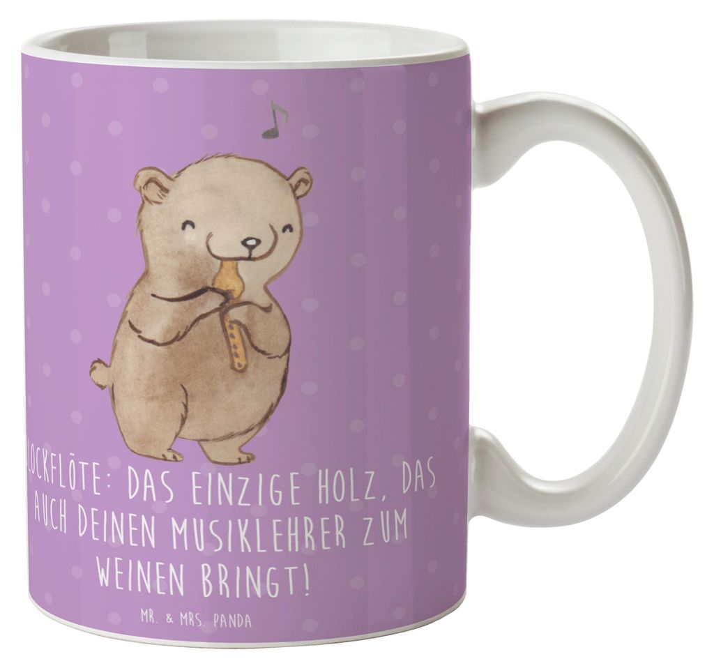 Mr. & Mrs. Panda Kaffeetasse Blockflöte Humor - Lavendeltraum - Geschenk, Kaffeebecher, Lernen, Instrument, Musik, Musiker, Tenorblockflöte, Teet...