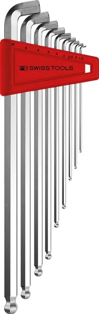 Winkelschraubendreher- Satz im Kunststoffhalter 9-teilig 1,5-10mm 100GradKugelkopf PB Swiss Tools