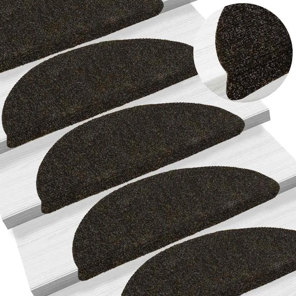 vidaXL Tappetini Scale 15 pz Marrone Scuro 56x17x3 cm Antiscivolo