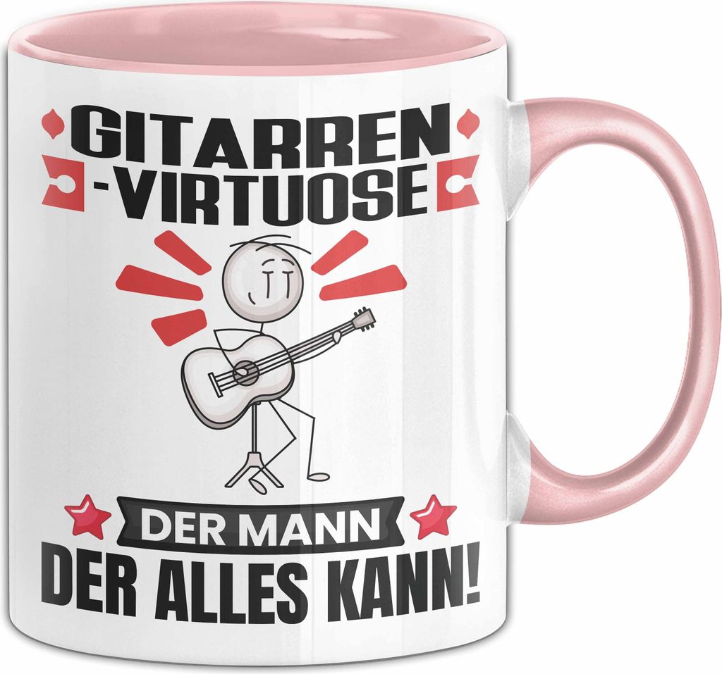 Gitarrenvirtuose Tasse Geschenk für Gitarrenvirtuose Der Mann Der Alles Kann Geschenkidee zum Geburtstag (Rosa)
