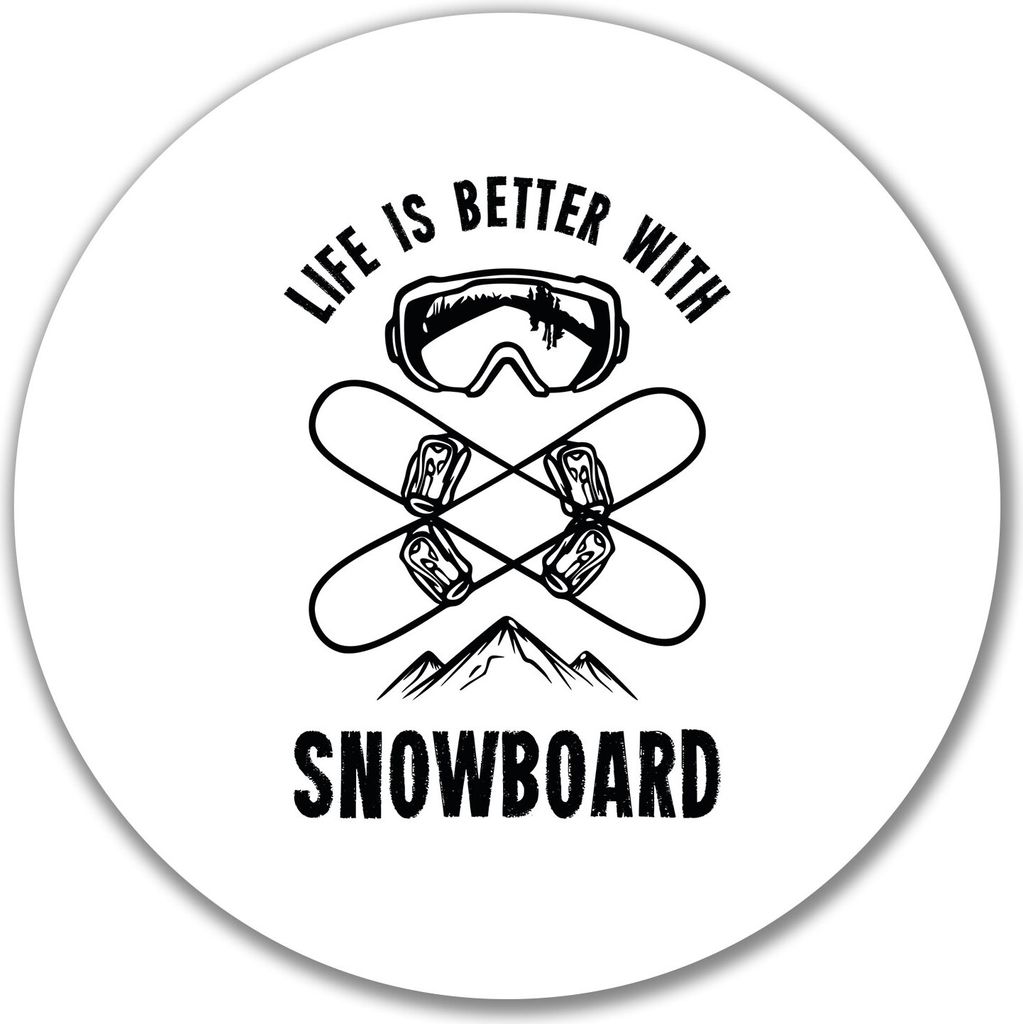 Huuraa Aufkleber Snowboard life is better Geschenk 10cm Snowboard Geschenkidee