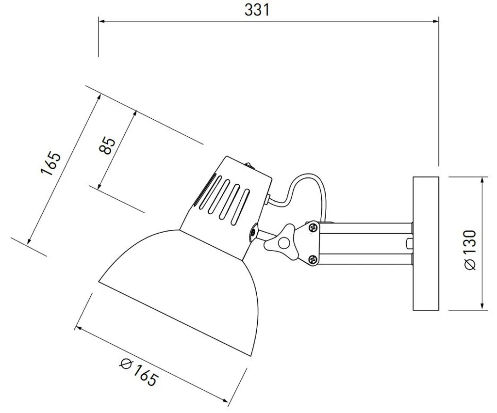Applique Artemia Noire E27 - Solution Éclairage Gain de Place Ø 16,3 cm