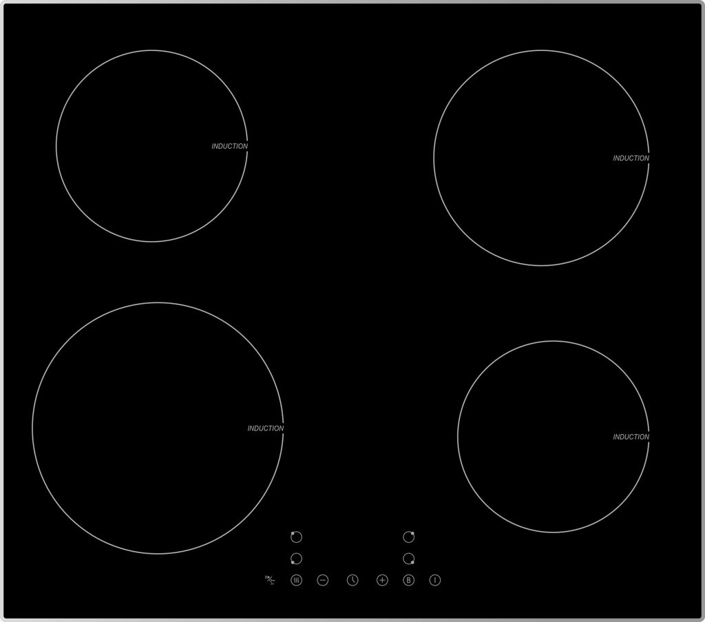 PKM Induktionskochfeld IN4BGN Timer Touch Control 9 Heizstufen Abschaltautomatik