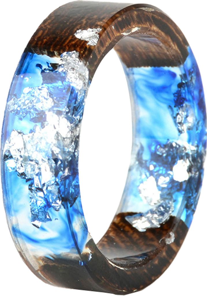 Mode Frauen handgemachte Holz Harz Blume Pflanzen Fingerring Schmuck Dekor Geschenk-NG0254,20mm