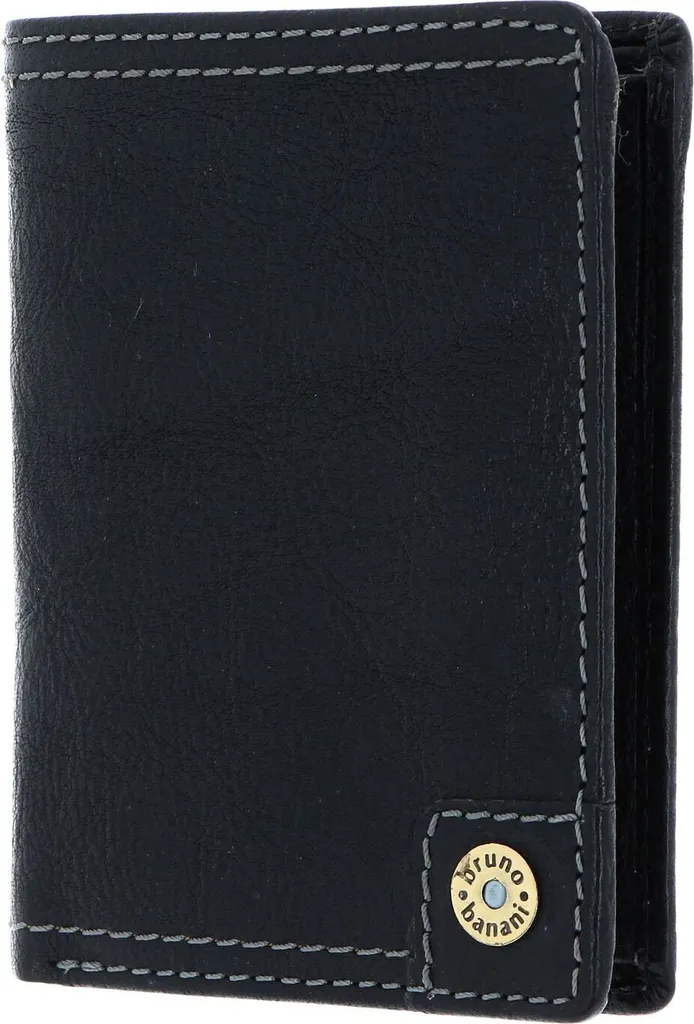 Bruno Banani Wallet With Flap Black - Portafoglio Uomo in Pelle Nera