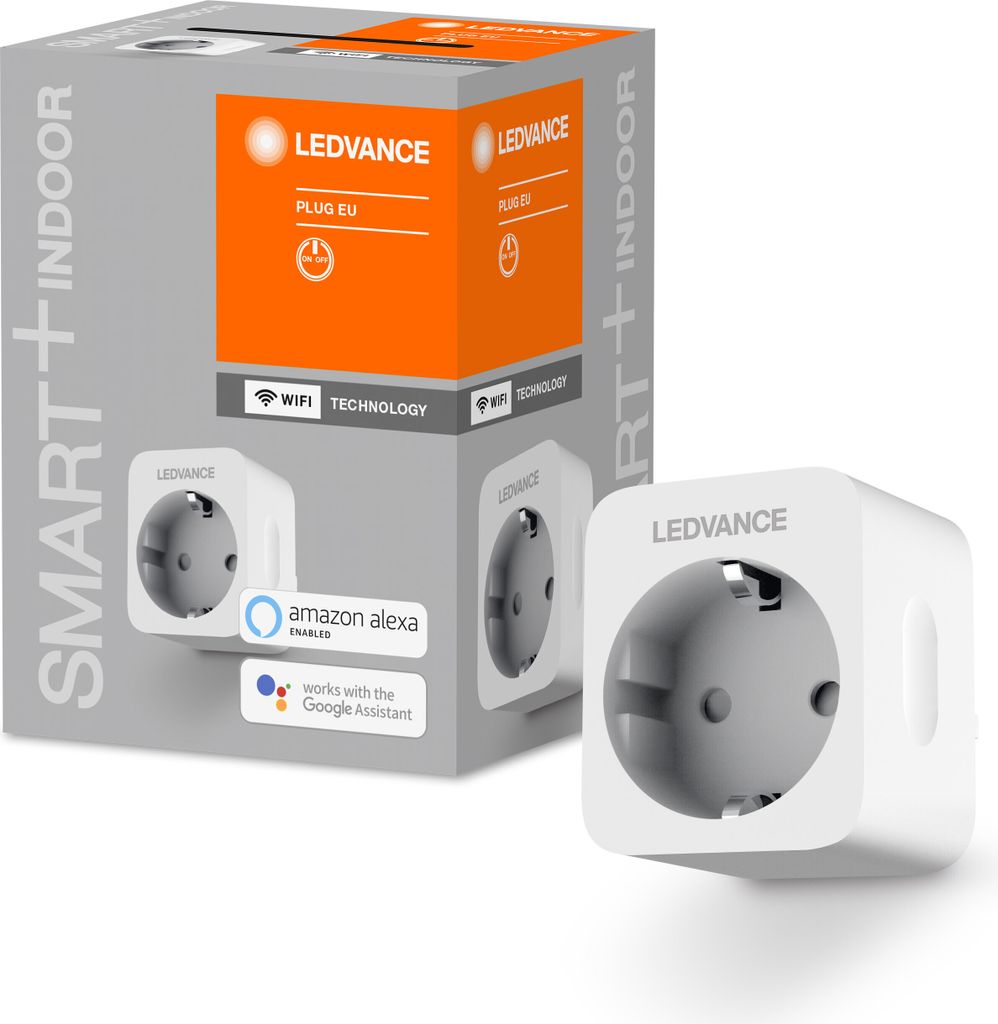 A product box and a smart plug.