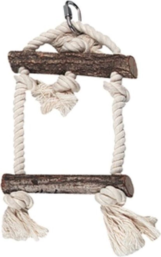 Karlie Schaukel - Vogelspielzeug - Holz/Baumwolle - Natur/Beige - 25x13x3 cm
