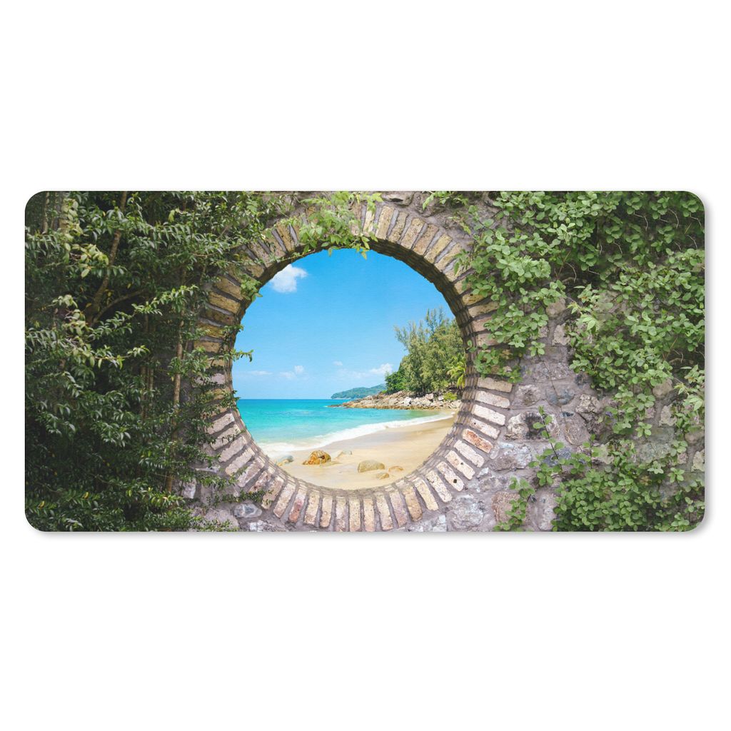 MuchoWow Schreibtischunterlage Strand - Meer - Aussicht - Sommer 80x40 cm - XXL Mauspad - Gaming Mauspad
