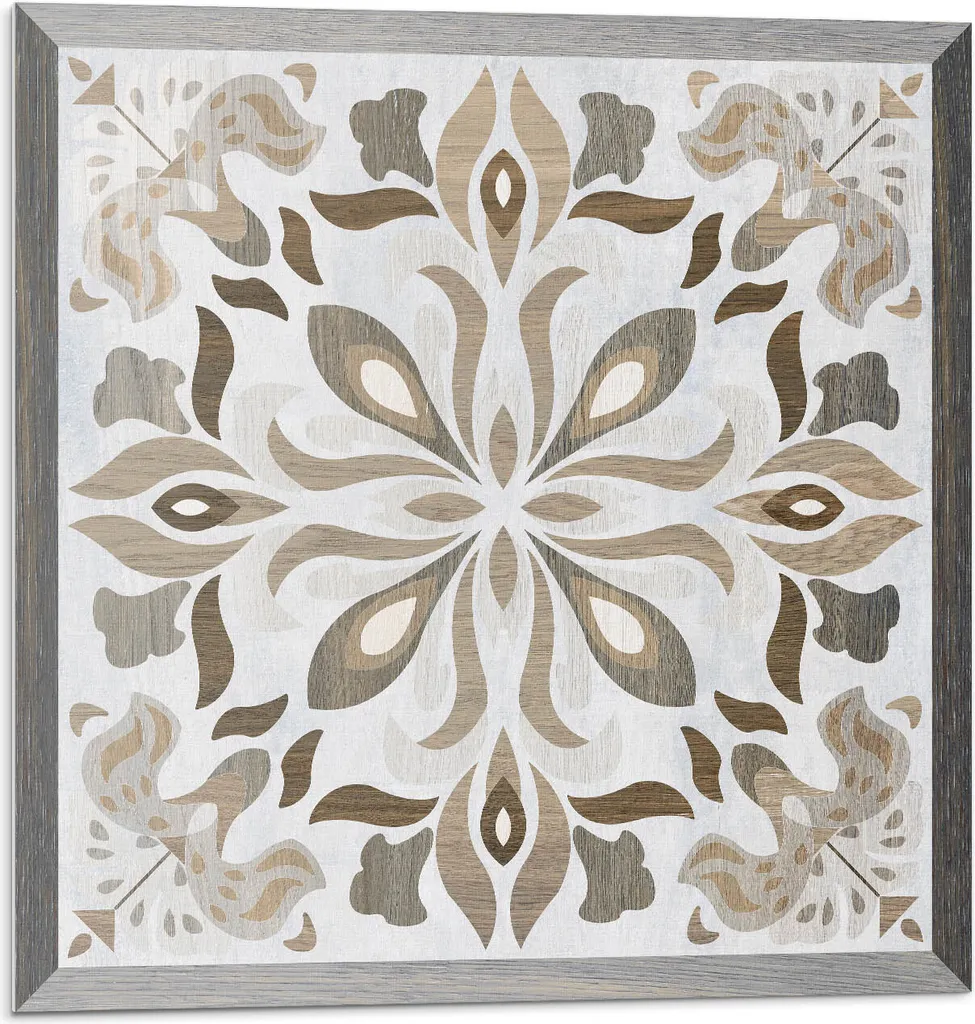 Motivo floreale con simmetria - Autoadesivo - Rivestimenti murali - Decorazioni murali - Pannelli murali decorativi - Pannelli murali 3D - Design murale autoadesivo - 4 pezzi 50 x 50 cm