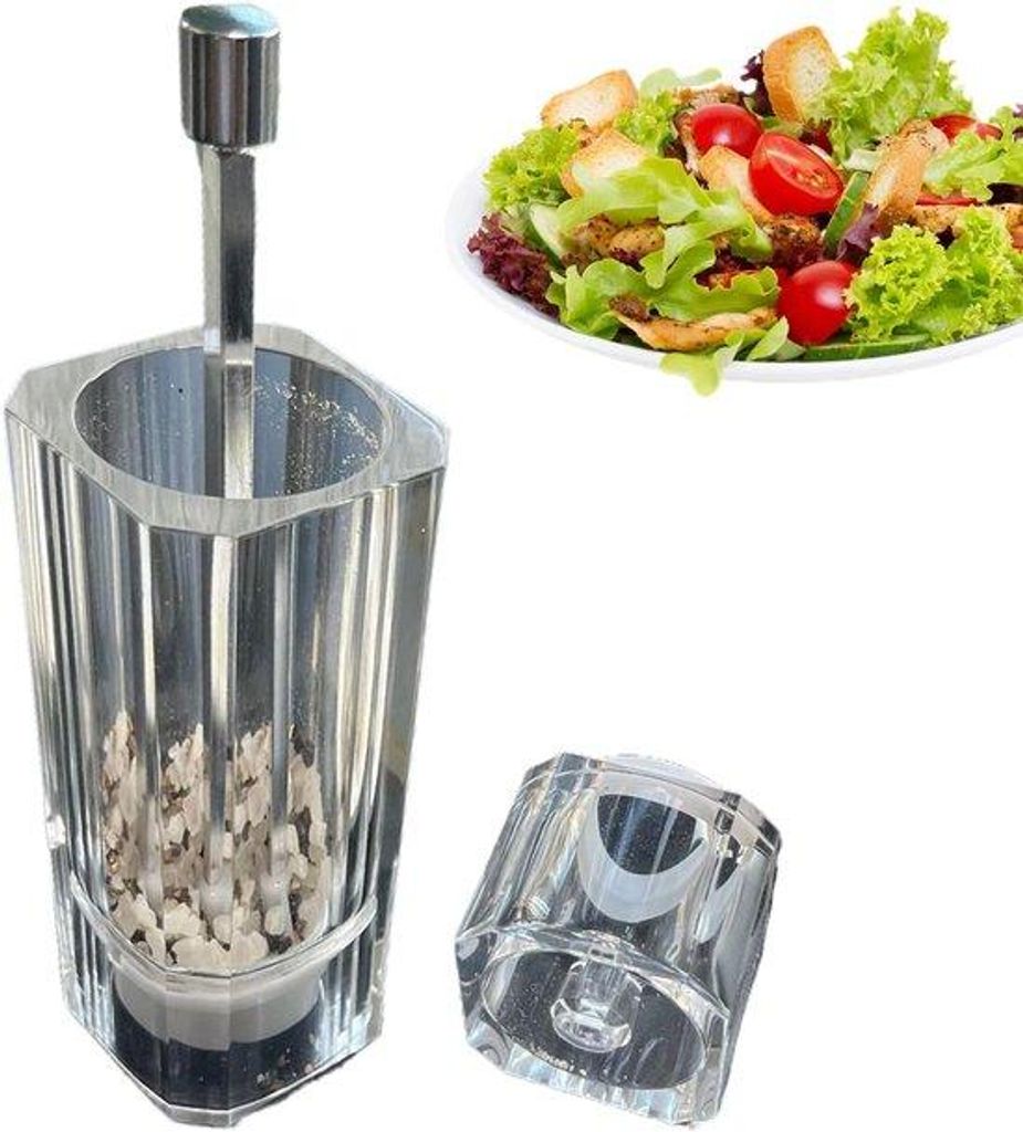 Handbetriebene Salz- Und Pfeffermühle, Durchsichtig, Verstellbar, Handvollbar, Ideal Für Camping, Picknick, Woondecor