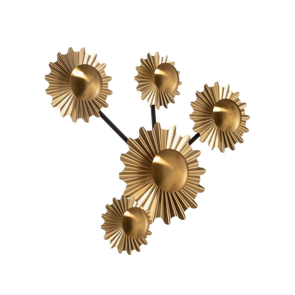 Lindby Senmia Wandleuchte in Gold, fünfflammig