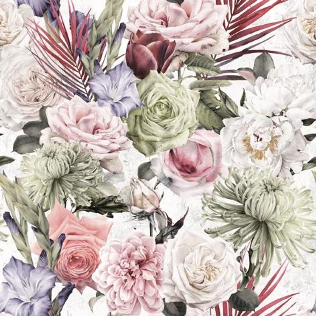 Servietten Papier 33x33cm 3-lagig schöne Blumen 20 Stück