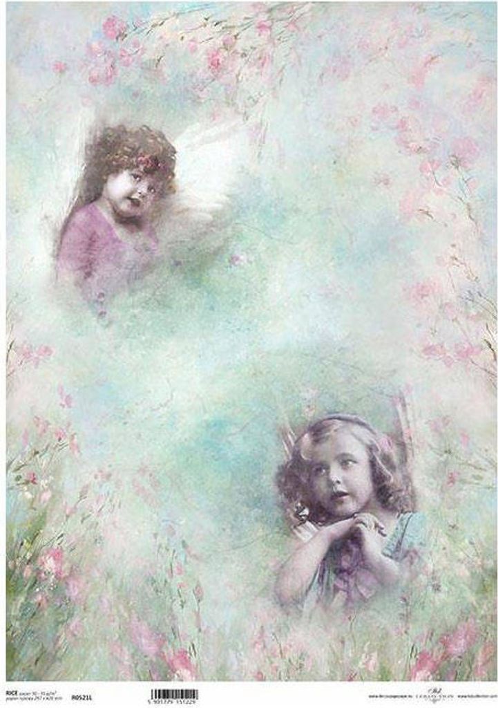 Reispapier für Decoupage A3 ITD-R521L Shabby Chic, Engel, Mädchen