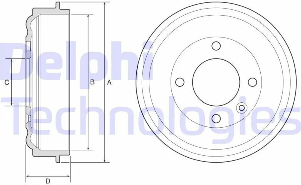 Tambour de frein arrière Delphi pour Opel Corsa F Berline et Van