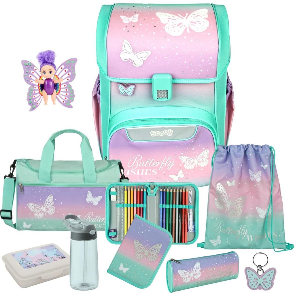 Scooli Schulranzen 1. Klasse Mädchen Butterfly Wishes Produktbild 