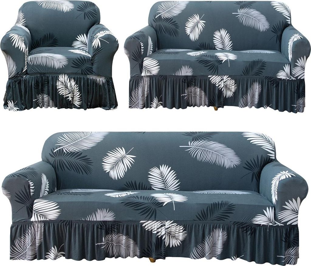 1/2/3 Sitzer Sofa Überzug Universal-Sofabezüge Wohnzimmer Couch Überzug Ecksofa Sofabezug Set Möbelschutz,Dunkelgrau,110-140cm