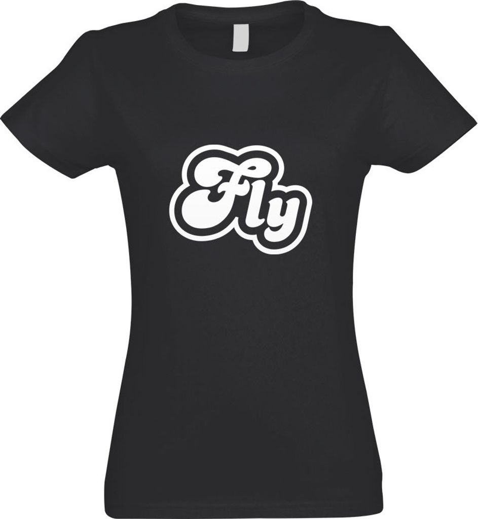 Kiwistar - T-Shirt tailliert - Damen - Graphit - Fly Sein - mit Motiv Bedruckt - Funshirt Design - Sport - Freizeit - Damen - XXL