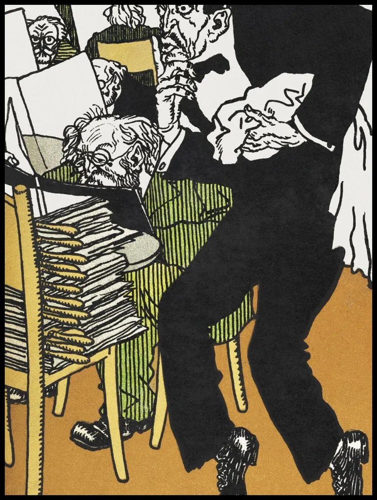 Affiche 75 x 100 cm Dans la salle de lecture par Moriz Jung Vintage