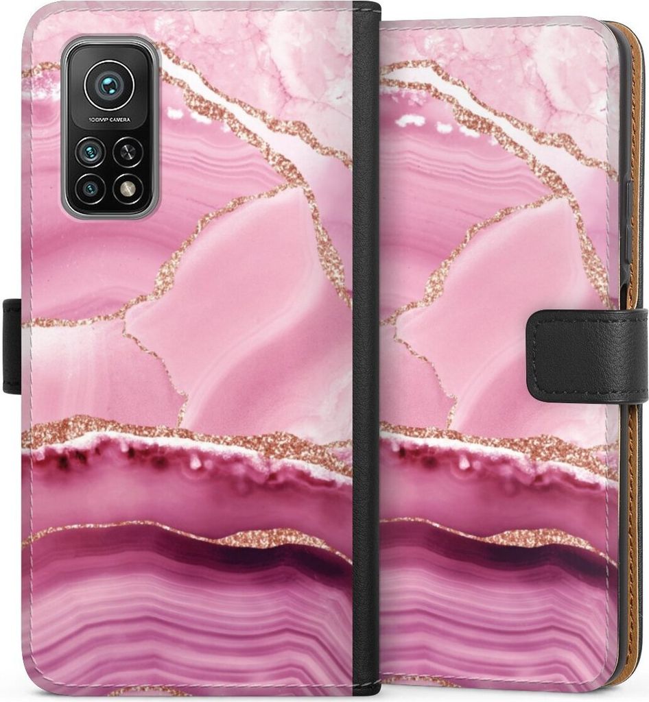 DeinDesign Klapphülle für Xiaomi Mi 10T Pro 5G Handytasche Lederhülle Tasche Glitzer Look Marmor Meerjungfrau