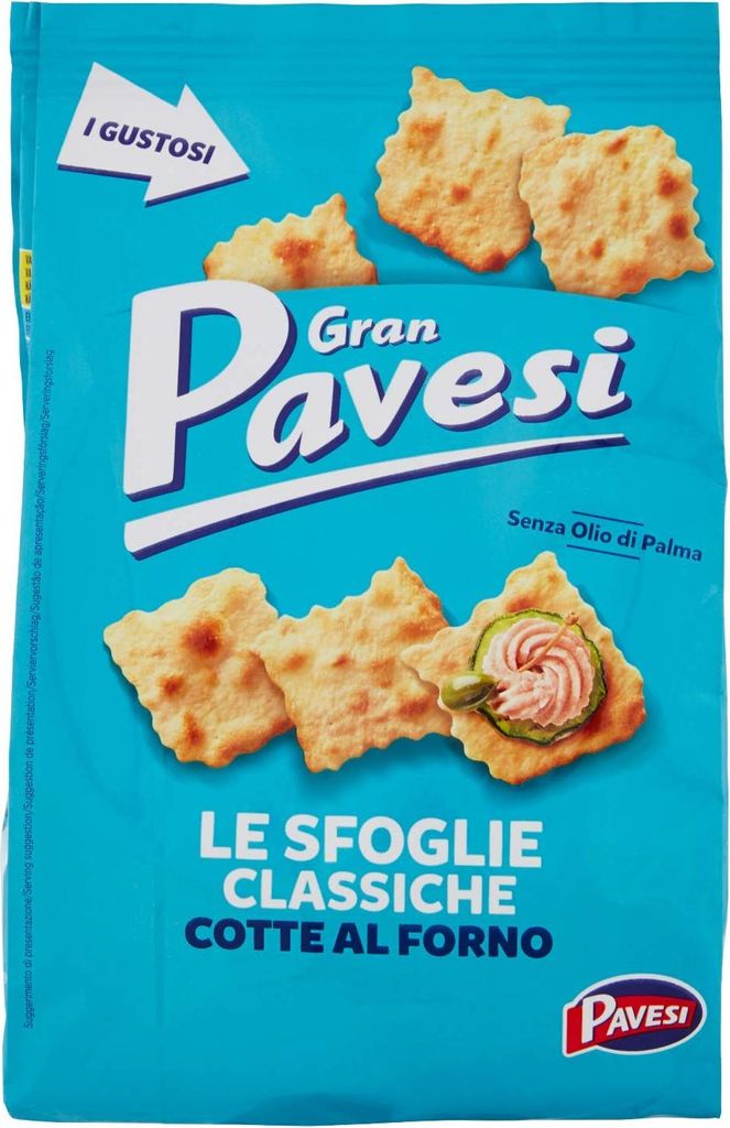 6x Gran Pavesi Sfoglie Classiche Cracker im Ofen gebacken Produktbild 