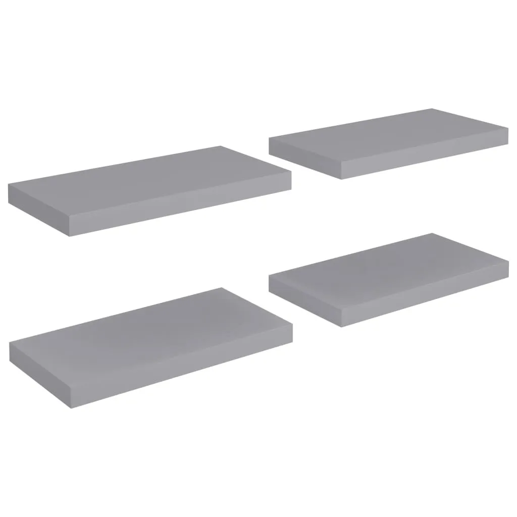 SYFAX™ Scaffali a Parete 4 pz Grigi 50x23x3,8 cm in MDF